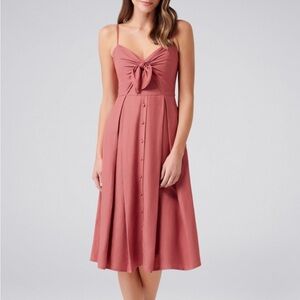 Forever New Pink Tie Front Sundress Midi